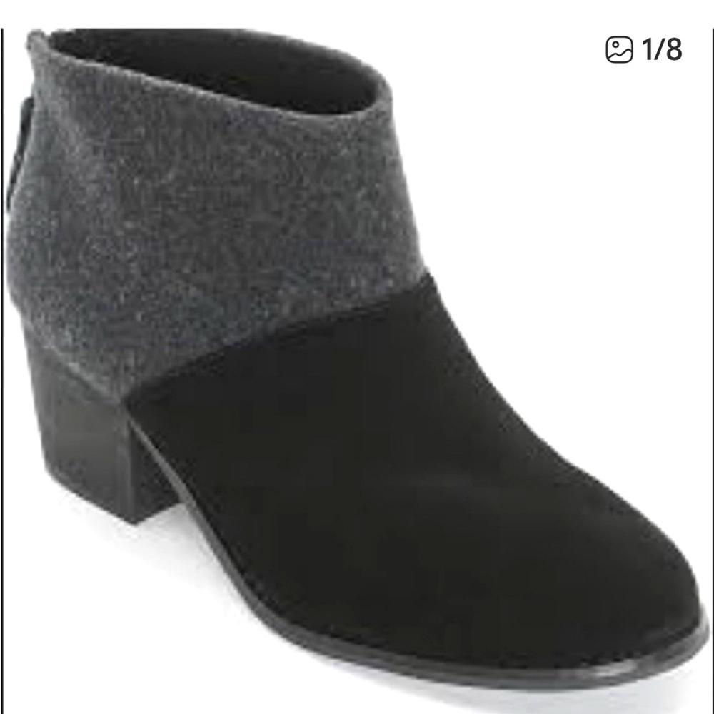 TOMS Leila Wool Felt Suede Ankle Boots size 9